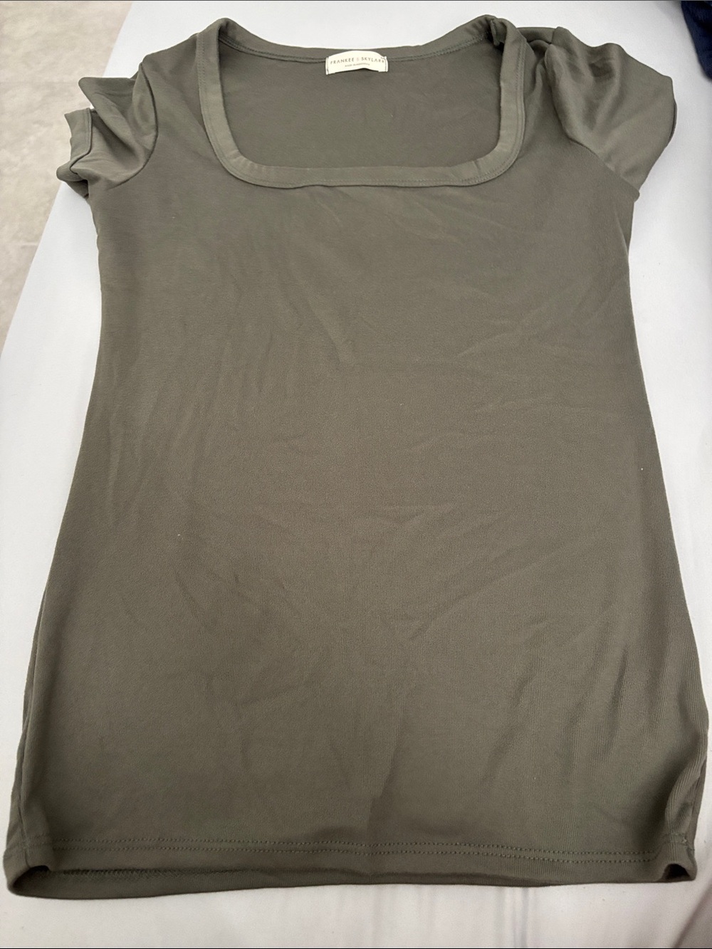 Frame Denim Olive Green Square Neck Tank